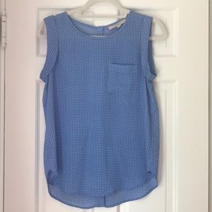 LOFT Blue Sleeveless Blouse